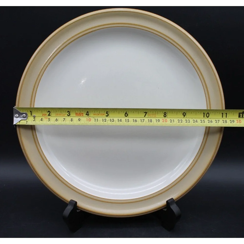 Dansk Sirocco Khaki Dinner Plates Set of 4 Japan Tan Brown Rim 11